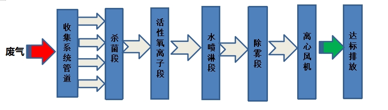 一体喷淋工艺流程图